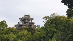 까망으로 칠해진 OKAYAMA(岡山) 성